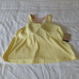 Nike Dri Fit Racerback Yellow Training Tank Top w/ Built in Bra Women's XXL NEW